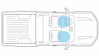 Nissan Navara illustration of the airbags