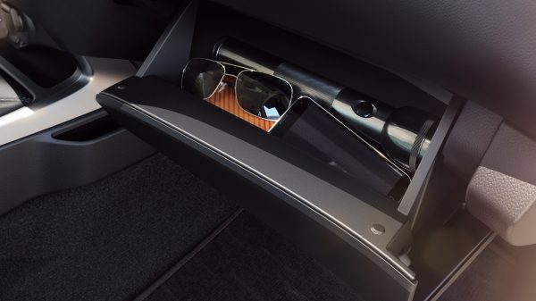 Nissan Navara detail shot of the glove box