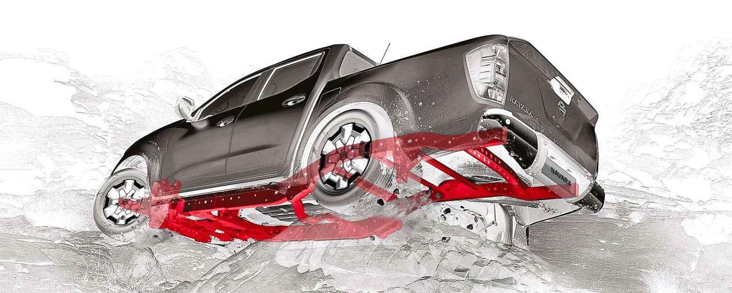Nissan Navara illustration showing the chassis