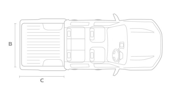 Nissan Navara Double cab top view illustration