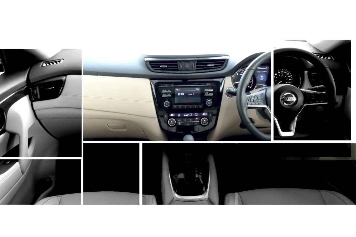 X-Trail Interior Design collage focus on central console