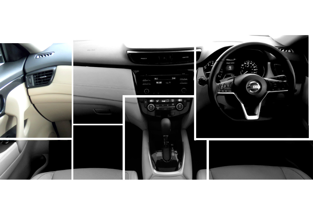 X-Trail Interior Design collage focus on door finishers